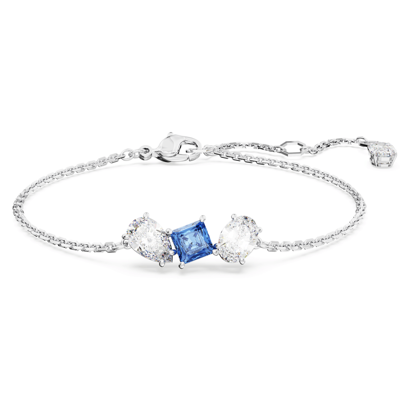 swarovski mesmera bracelet  mixed cuts  blue  rhodium plated