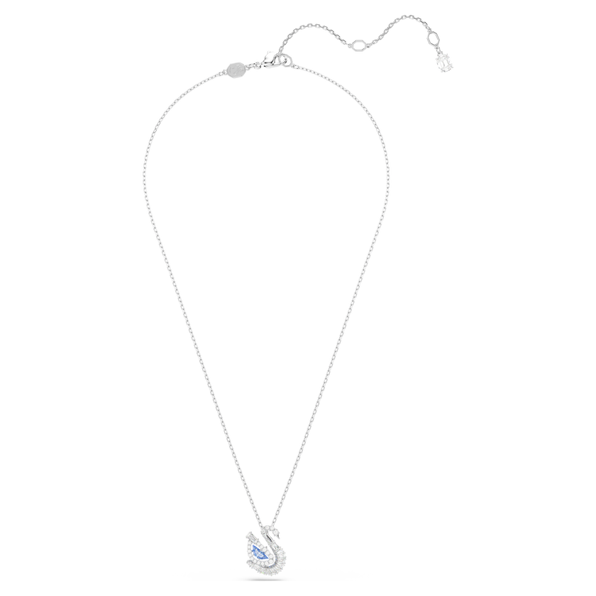swarovski swan pendant  mixed cuts  swan  blue