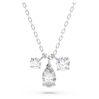 swarovski mesmera pendant  mixed cuts  cluster  white  rhodium plated