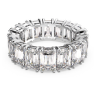 Vittore Wide Ring, White, Rhodium plated