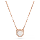 Constella pendant, Round cut, Pavé, White, Rose gold-tone plated