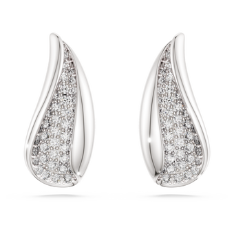 swarovski classica drop earrings  round cut  white  sterling silver