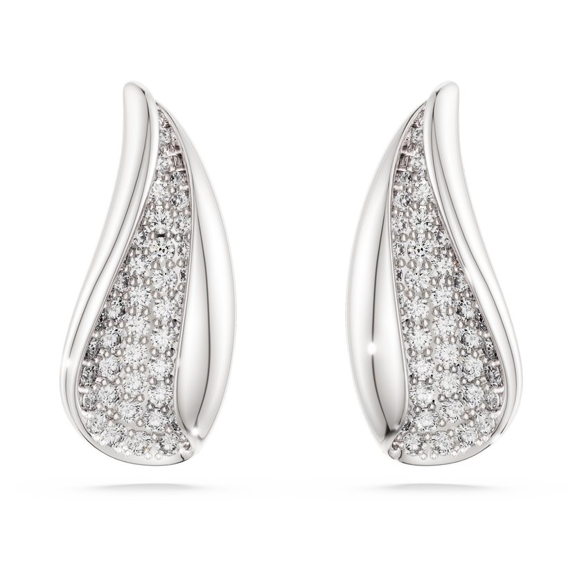 swarovski classica drop earrings  round cut  white  sterling silver