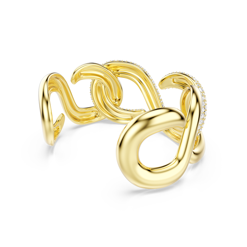 swarovski dextera cuff  round cut  white  gold tone plated