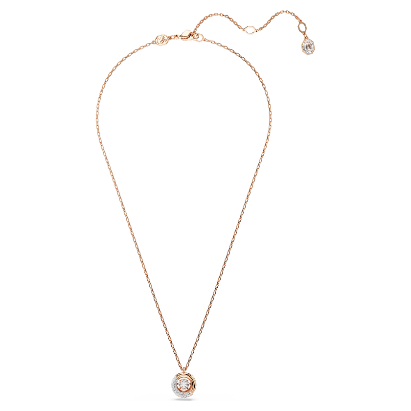 swarovski dextera pendant  round cut  white  rose gold tone plated