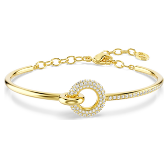 swarovski dextera bangle  round cut  white  gold tone plated