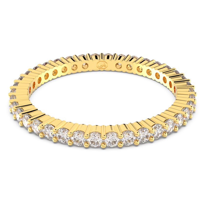 Vitorre ring, Round cut, White, Gold-tone plated