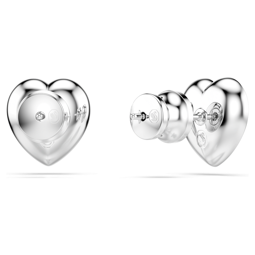 ariana grande x swarovski stud earrings  mixed cuts  heart  white  rhodium plated