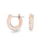 swarovski stone hoop earrings pav small white rose gold tone plated