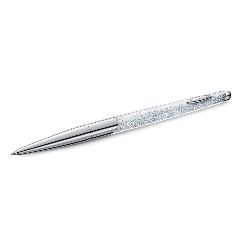 Crystalline Nova Ballpoint Pen, White, Chrome Plated