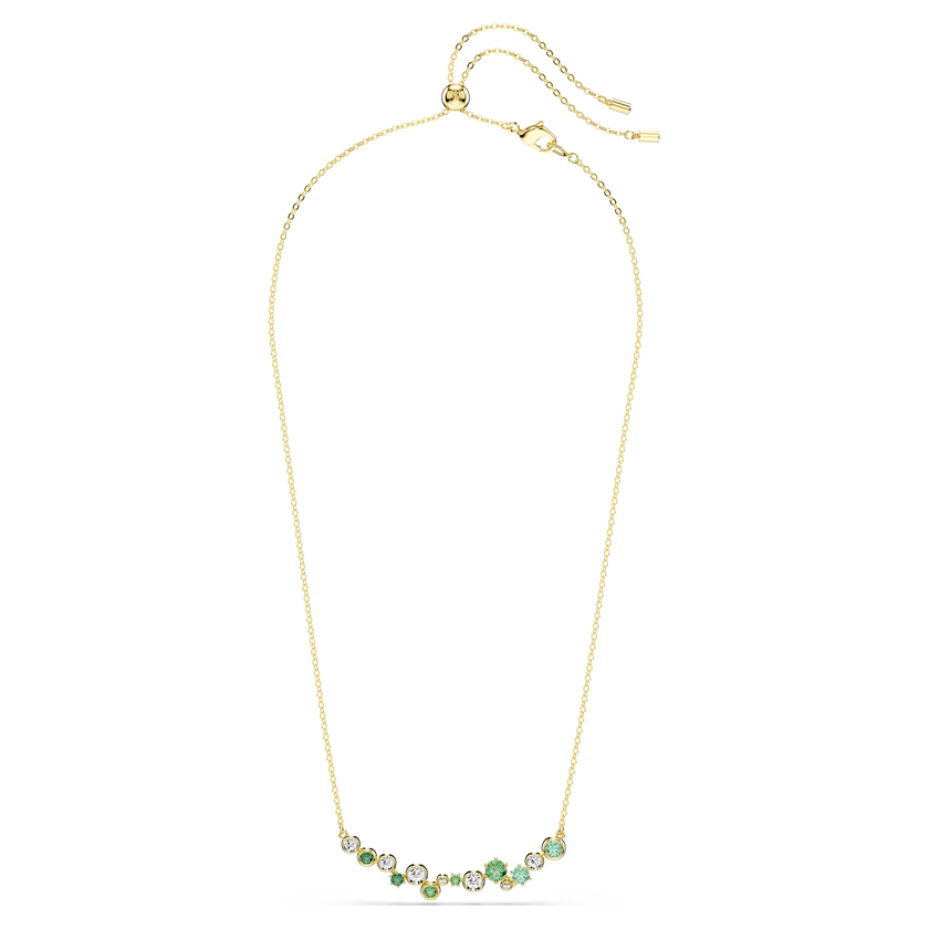 swarovski constella necklace  mixed cuts  green  18k gold finish