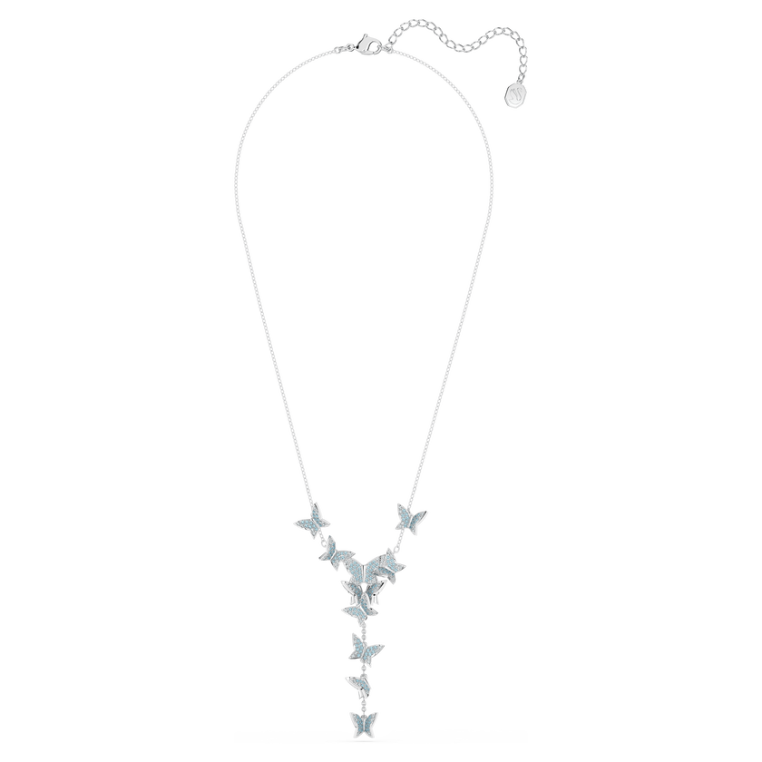 swarovski lilia y necklace  butterfly  blue  rhodium plated