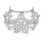 Stella bracelet,  White, Rhodium plated