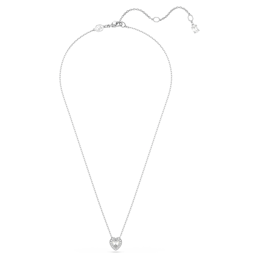 ariana grande x swarovski pendant  mixed cuts  heart  white  rhodium plated