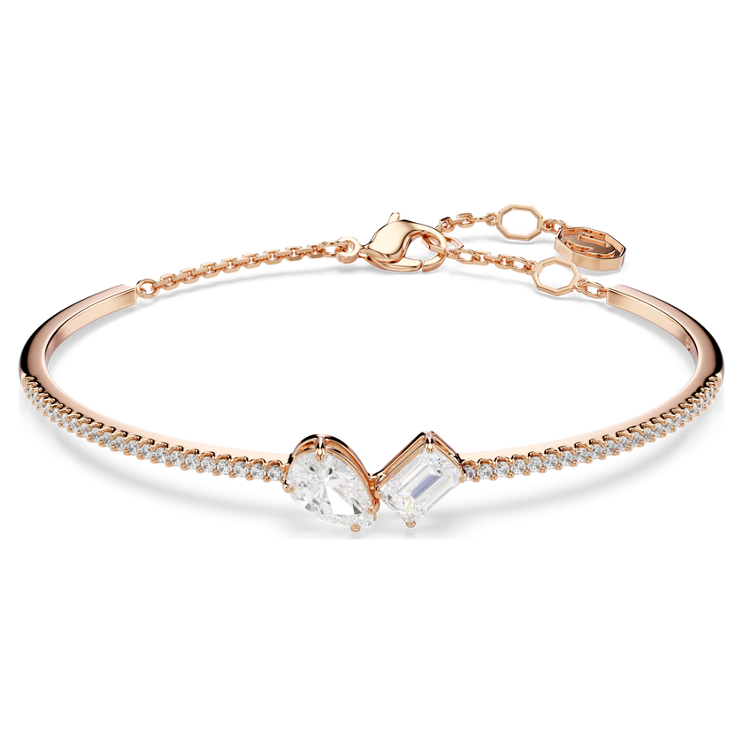 swarovski mesmera bangle  mixed cuts  white  rose gold tone plated