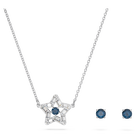 swarovski stella set star blue rhodium plated