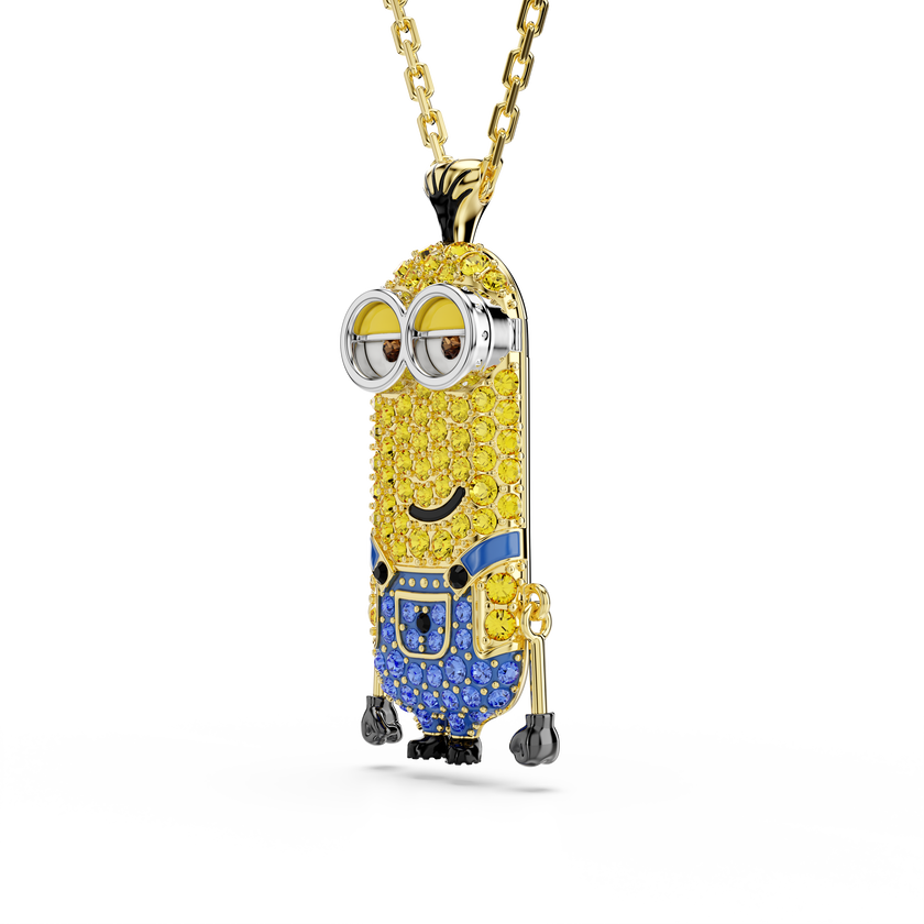 swarovski minions kevin pendant  pav   multicolored  gold tone plated