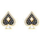 Tarot Magic Stud Pierced Earrings, Multi-colored, Gold-tone plated