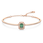 Millenia bangle, Octagon cut, Green, Rose gold-tone plated