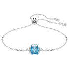 swarovski birthstone bracelet square cut december blue rhodium plated
