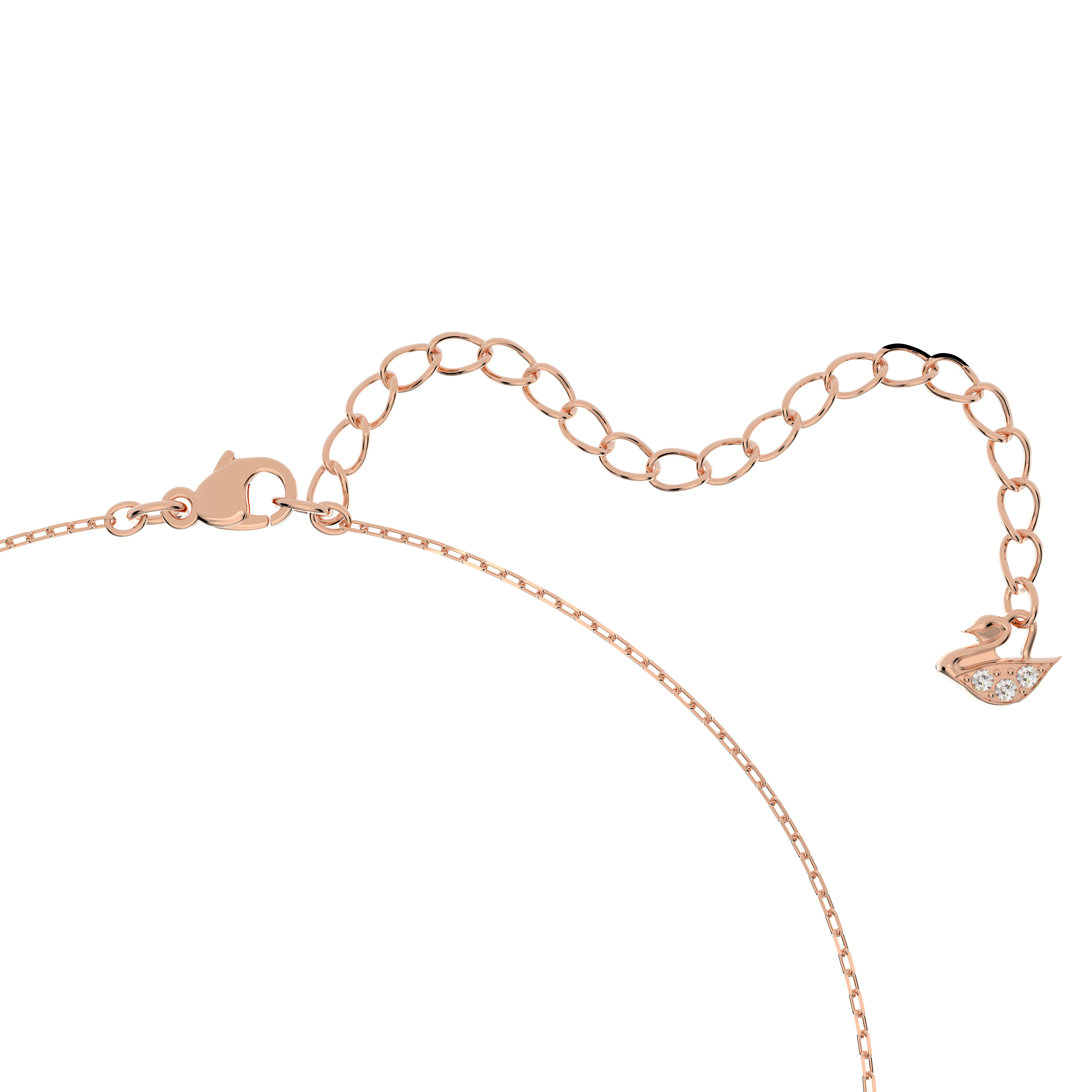 swarovski attract set  round cut  white  rose gold tone plated