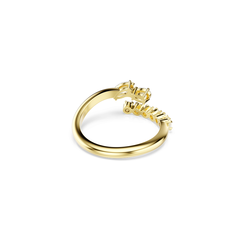 swarovski mesmera open ring  mixed cuts  white  18k gold finish