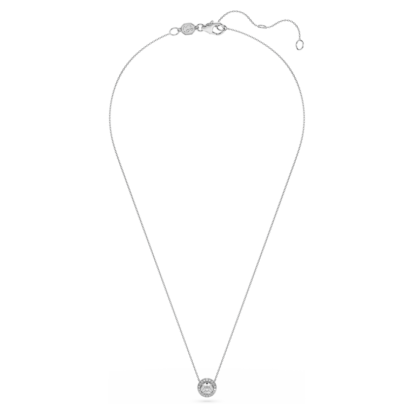 swarovski eternity halo solitaire pendant  lab grown diamonds 0 59 ct tw  round shape  18k white gold