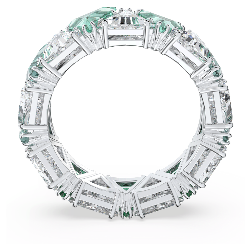 swarovski matrix cocktail ring  triangle cut  green  rhodium plated