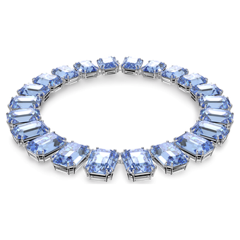 swarovski millenia necklace octagon cut crystals blue rhodium plated
