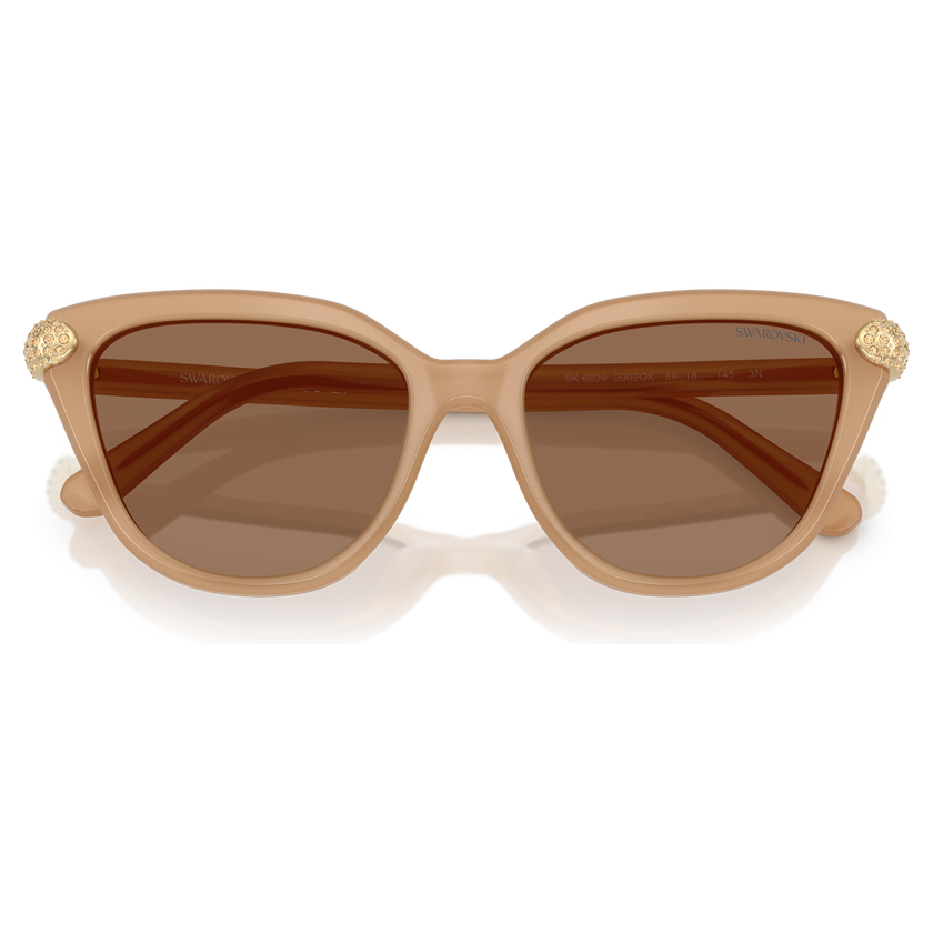 swarovski sunglasses  cat eye shape  beige