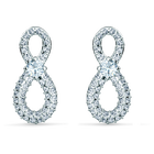 swarovski infinity mini pierced earrings white rhodium plated