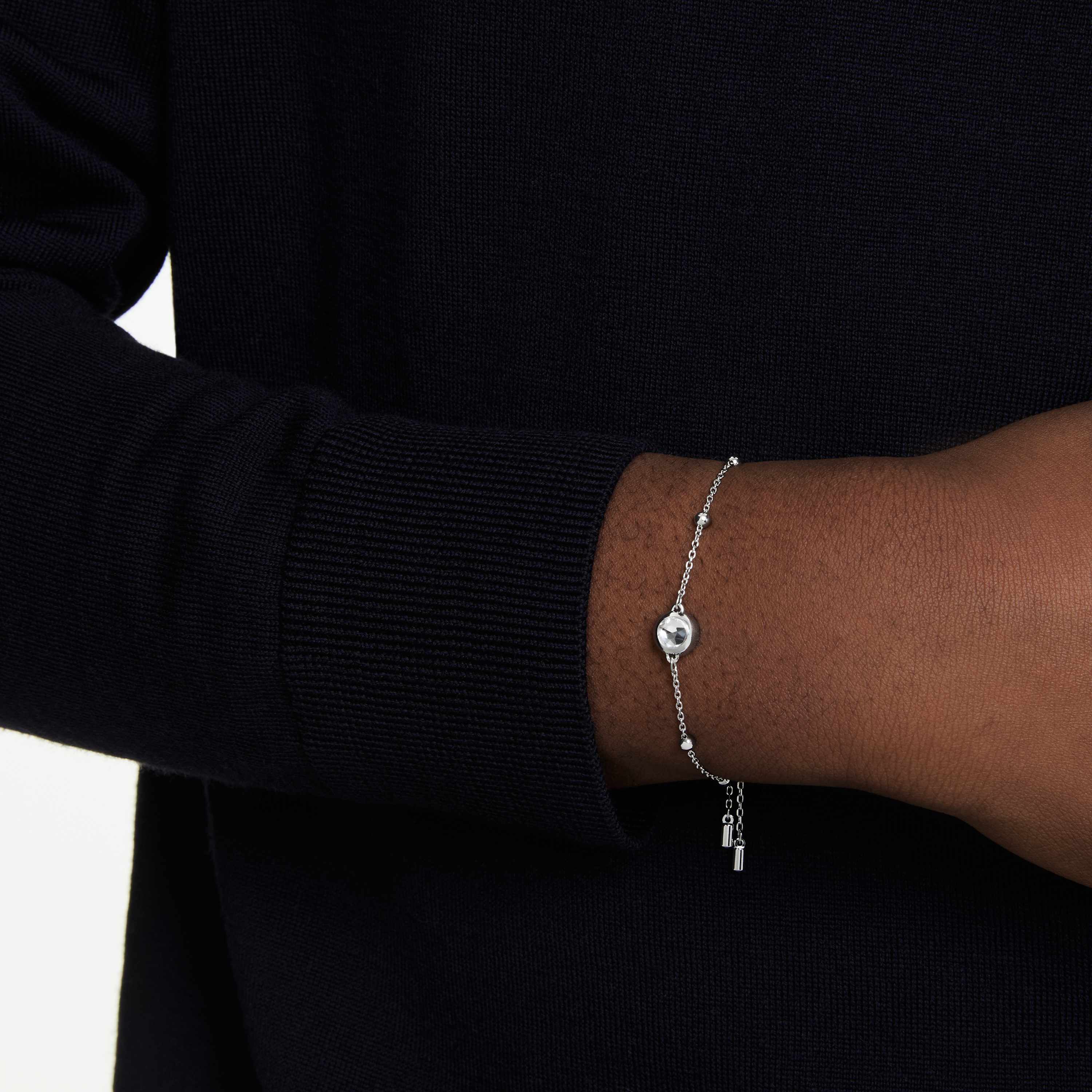 swarovski una angelic bracelet  round cut  white  rhodium plated