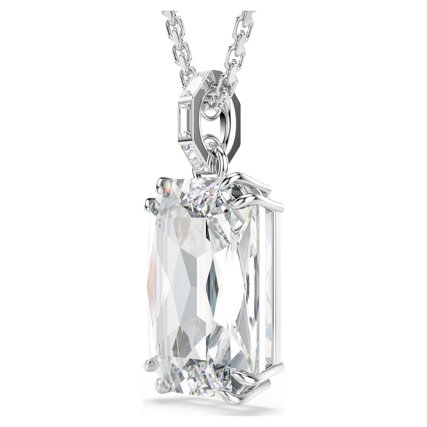swarovski millenia pendant  octagon cut  white  rhodium plated