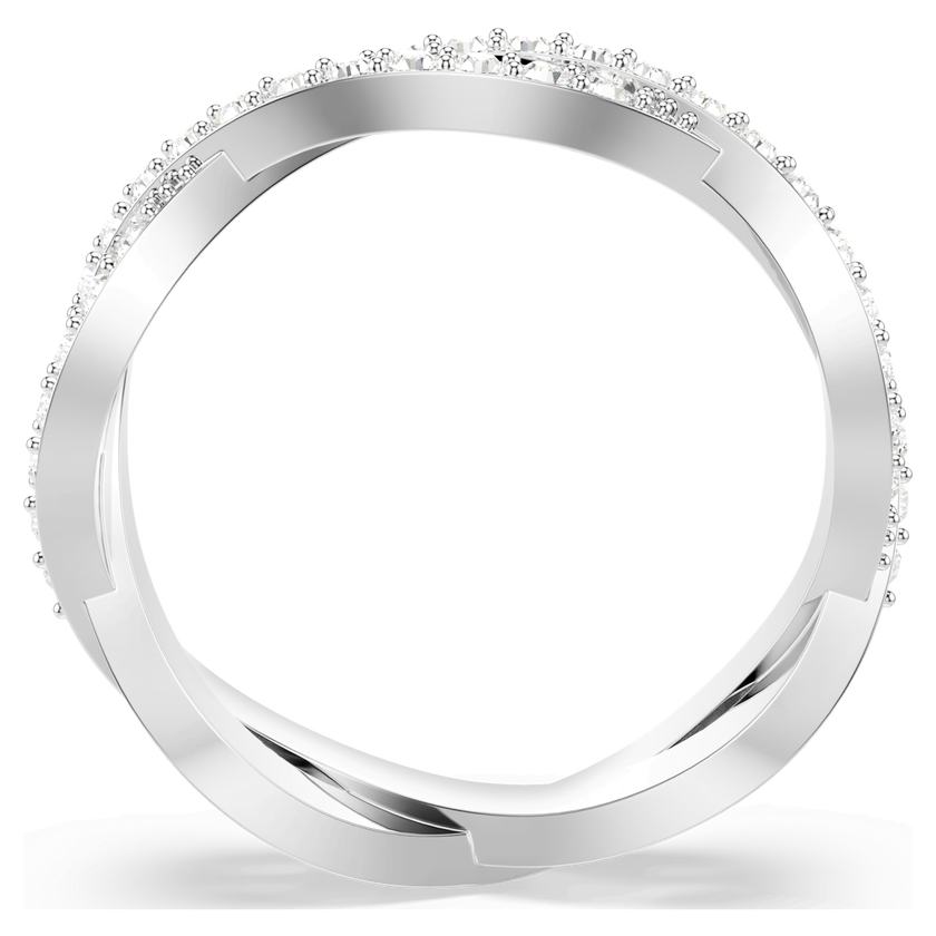 swarovski infinity ring  round cut  white  rhodium plated