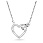 swarovski lovely necklace heart white rhodium plated