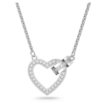 swarovski lovely necklace heart white rhodium plated