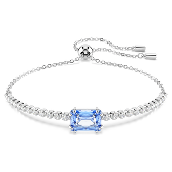 swarovski matrix tennis bracelet mixed cuts blue rhodium plated