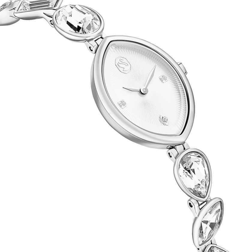 swarovski gema watch  crystal bracelet  silver tone  stainless steel