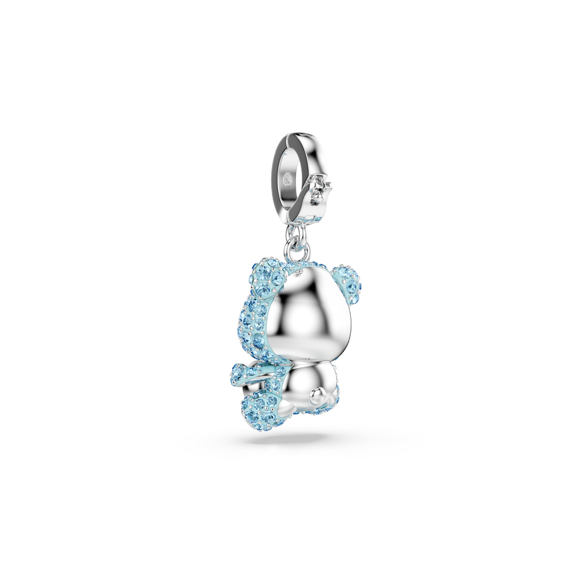 swarovski idyllia charm  mixed cuts  teddy  blue  rhodium plated