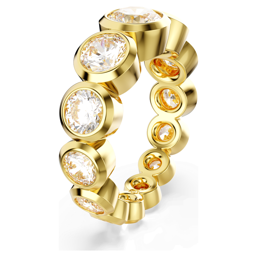 swarovski imber ring  mixed round cuts  white  gold tone plated