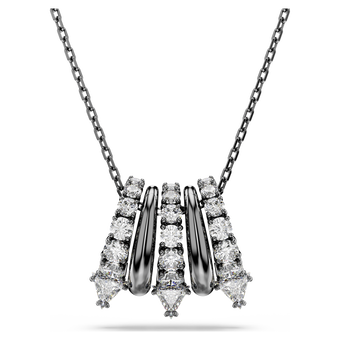 swarovski sublima pendant  white  ruthenium plated