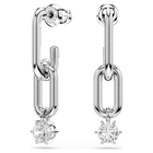 swarovski constella drop earrings crystal pearl round cut white rhodium plated