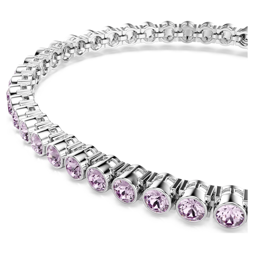 swarovski imber emily tennis bracelet  round cut  purple  rhodium plated
