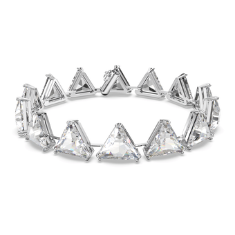 swarovski millenia bracelet  triangle cut crystal  white  rhodium plated