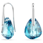 swarovski galet drop earrings  blue  rhodium plated