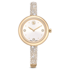 swarovski sublima bangle watch  swiss made  metal bracelet  gold tone  champagne gold tone finish