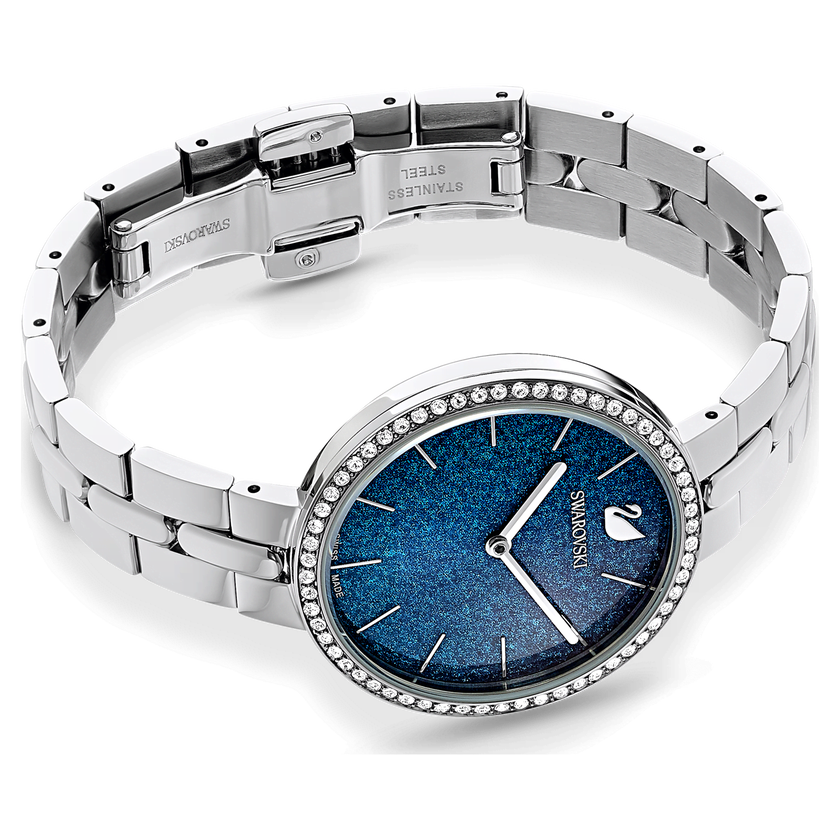 swarovski cosmopolitan watch  metal bracelet  blue  stainless steel