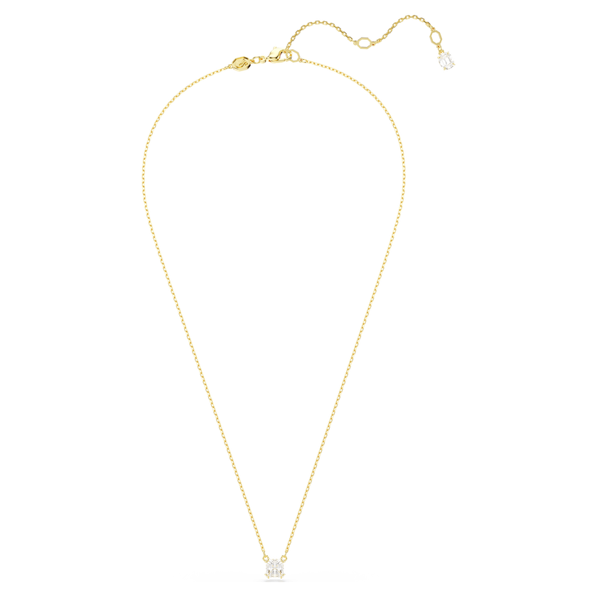 swarovski stilla pendant  square cut  white  gold tone plated