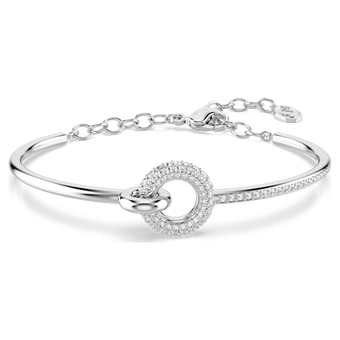 swarovski dextera bangle  round cut  white  rhodium plated