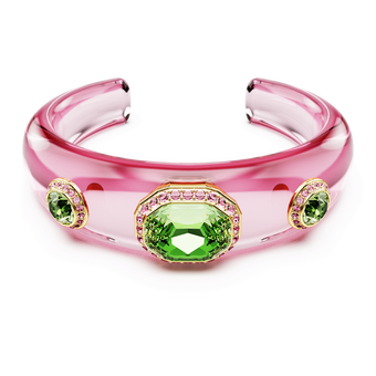 swarovski dulcis cuff mixed cuts multicolored gold tone plated